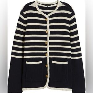 RAG & BONE Nora Stripe Cardigan Sweater L